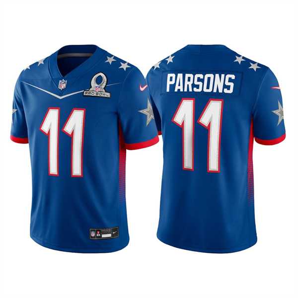 Men's Dallas Cowboys #11 Micah Parsons 2022 Royal Pro Bowl Stitched Jersey Men's Dallas Cowboys #11 Micah Parsons 2022 Royal Pro Bowl Stitched Jersey